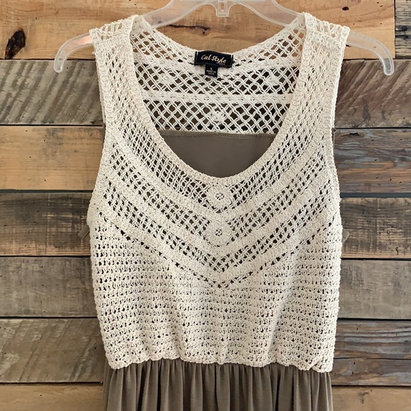 Cal Style Dresses & Skirts - Lace and olive green dress Cal Style